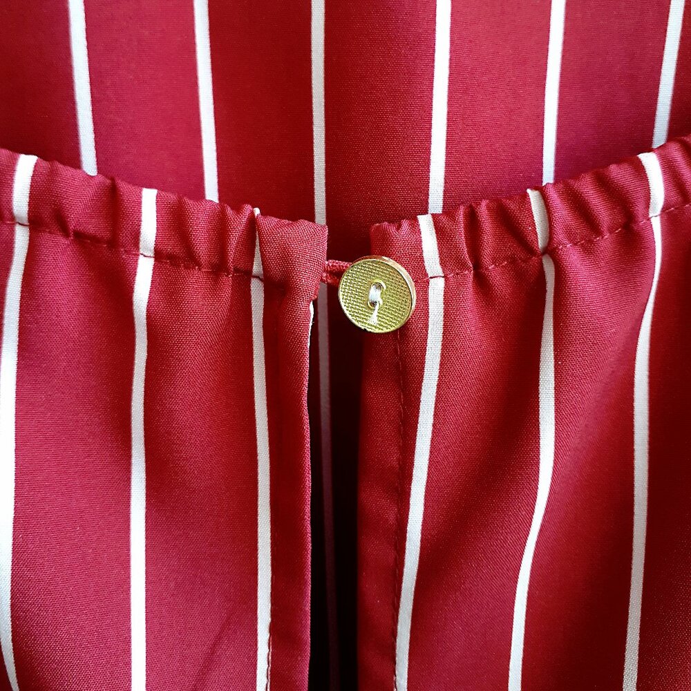 ZAFUL Bowknot Pinstripe Cut Out Cropped Tank Top in Red - Picture 4 of 11
